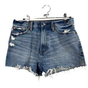 Abercrombie & Fitch Women's Annie High Rise Jean Denim Shorts Distressed Size 4
